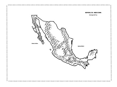 Mapa De La Orograf A De La Rep Blica Mexicana Sin Nombres Republica