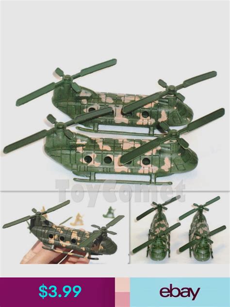 2 Pcs Military Green Chinook Helicopter Models Toy Soldier