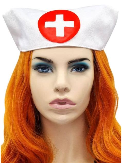 White Cotton Nurse Costume Hat Nurse Hat Costume Accessory