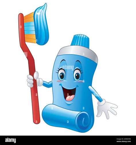 Cute Cartoon Tooth Character With Mouthwash Toothbrush Toothpaste And Dental Dental Care