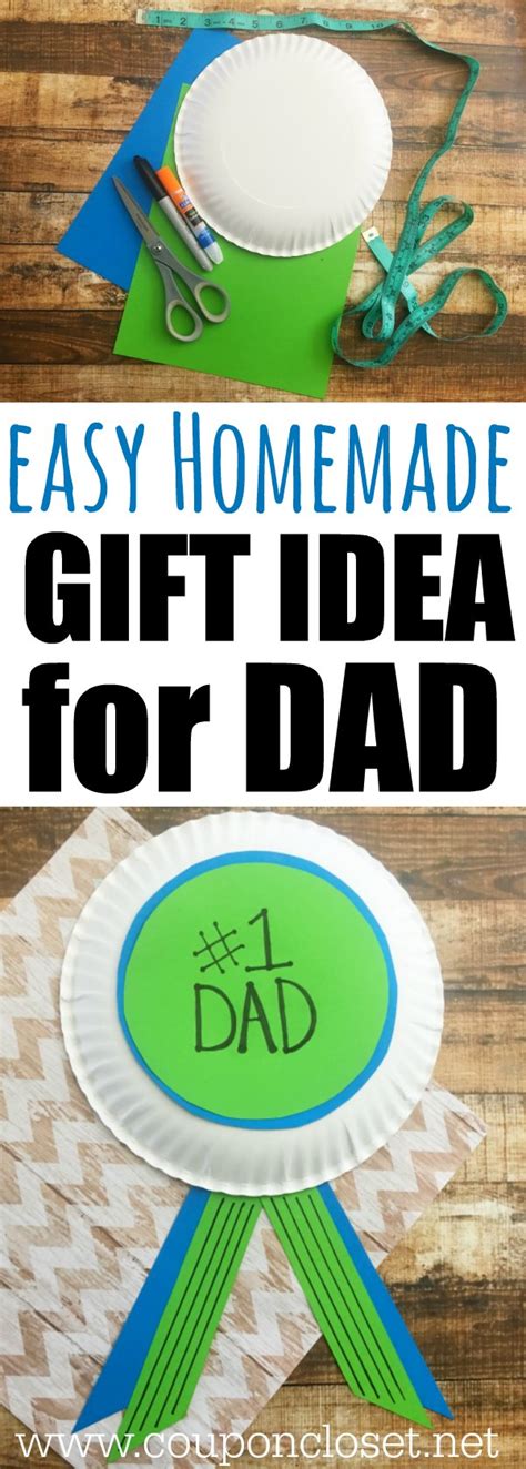 Moms like to get gifts, especially ones that have been handmade for them by one of their children. Homemade Father's Day Gift Idea - #1 Dad Award - One Crazy Mom
