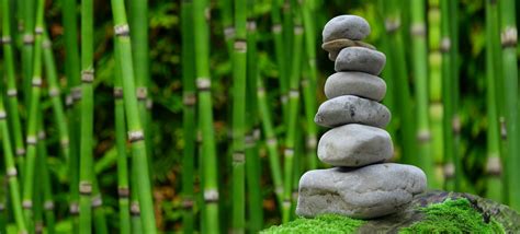 Zen Garden Meditation Monk Stones Bamboo Rest 4k