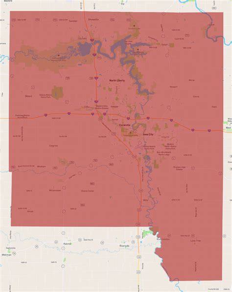 Johnson County Iowa Map World Of Light Map