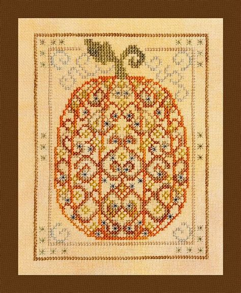 Ornamental Pumpkin Counted Cross Stitch Chart Halloween Etsy In 2021