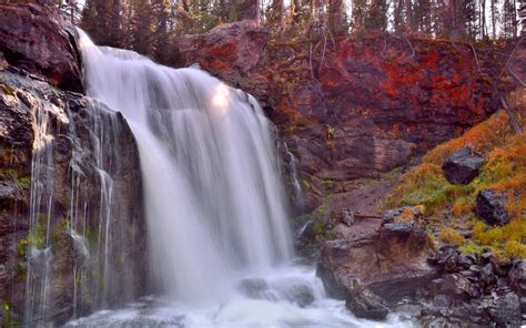 Rocky Mountain Waterfall Wallpaper Nature Wallpapers 36505