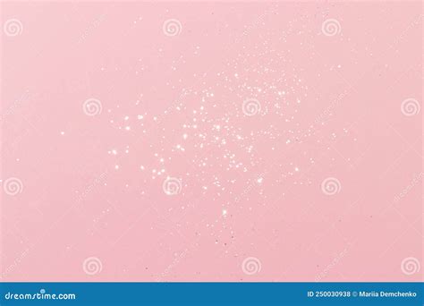 Sparkling Silver Glitter On Pink Background Stock Photo Image Of