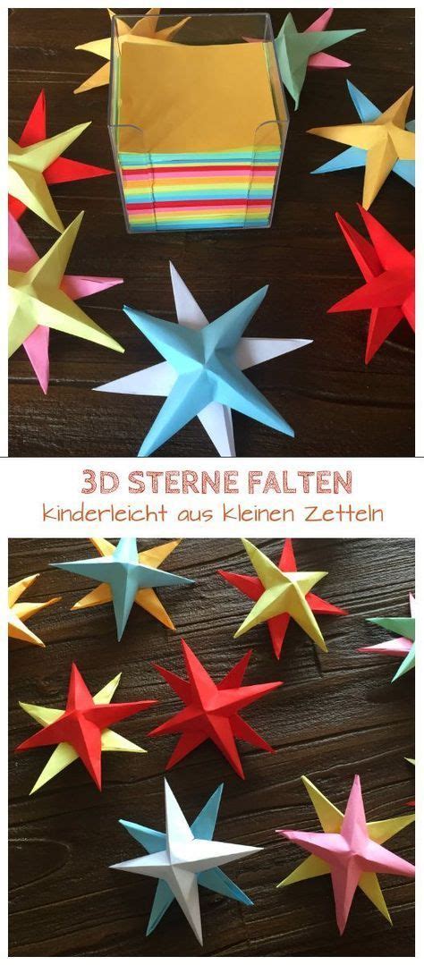 Briefpapier und malvorlagen kostenlos für kleinkinder, kindergartenkinder und erwachsene. 3D-Sterne basteln mit Kindern | Sterne basteln für weihnachten, Basteln weihnachten und ...