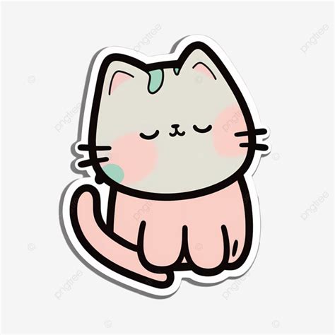 Cartoon Cute Cat Sticker Kitten Kitty Cartoon Cute Cat Sticker