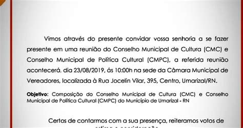 CLEUMY CANDIDO FONSECA Convite para reunião do Conselho Municipal de