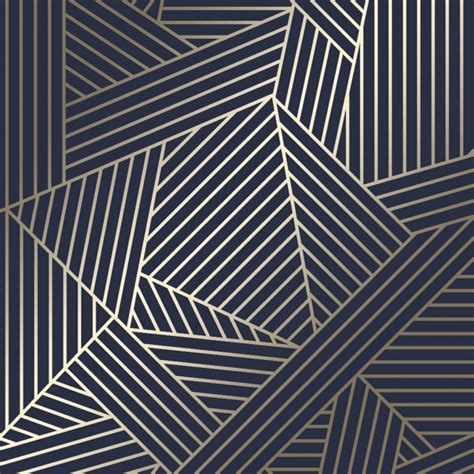 Wingate Geometric Wallpaper Navy Gold In 2020 Geometric Wallpaper