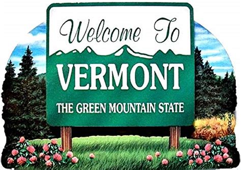 Vermont State Welcome Sign Artwood Fridge Magnet Kitchen