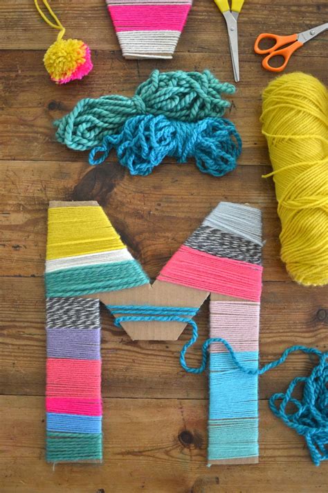 Yarn Wrapped Cardboard Letters Diy And Crafts Sewing Crafts Diy