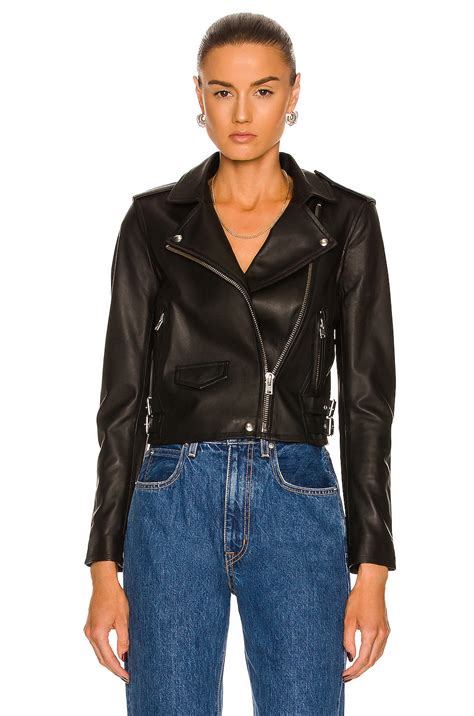 Iro Ashville Leather Moto Jacket In Black Modesens