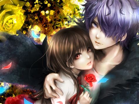 Anime Couples Romantic Hug Images Anime Wallpaper Hd Gambaran