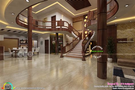 In addition to min and max building code requirements. Stunning wooden bifurcated stair design - Kerala home design and floor plans