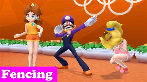 mario and sonic at the london 2012 olympic games fencing 54 daisy waluigi and peach com hard