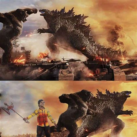 Alors que le monde est toujours ébranlé par la bataille entre ghidorah et godzilla, l'humanité s'efforce de coexister avec les titans. Godzilla Vs Kong Meme Template Hd / Godzilla Vs Kong ...