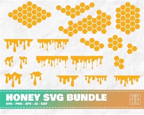 Honey Svg Bundle Honey Drip Svg Honeycomb Svg Honey Pattern Etsy Denmark