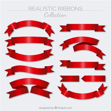 Free Vector Red Ribbons Collection