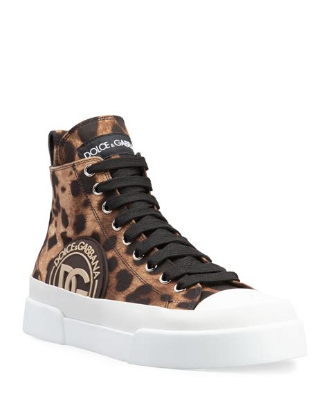 Dolceandgabbana Plight Leopard Print High Top Sneakers Neiman Marcus