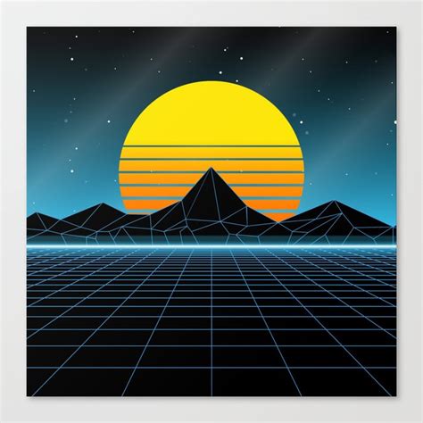 80s Sunset Synthwave Memories Canvas Print By Edmproject Society6