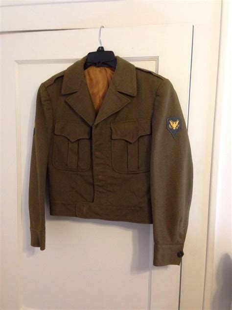 Vintage Wwii Us Army Wool Military Ike Eisenhower Uniform Officer Coat
