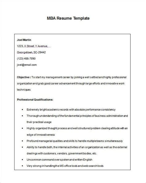 Details of a project you successfully initiated and led to completion. 15+ MBA Resume Templates - DOC, PDF | Free & Premium Templates