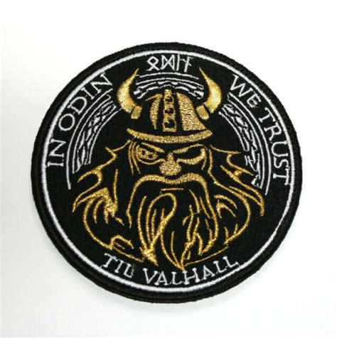 Morale Patch In Odin We Trust Til Valhalla Viking Embroidered Hook Loop