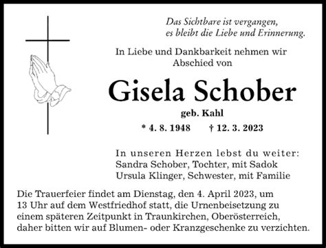 traueranzeigen von gisela schober augsburger allgemeine zeitung