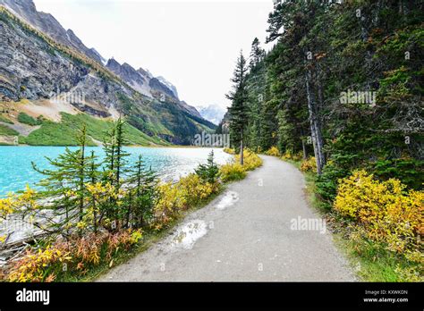 Beautiful Autumn Views Of Iconic Lake Louise In Banff National Park