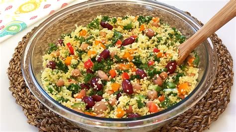 Couscous Salad Recipe High Protein And Healthy Youtube