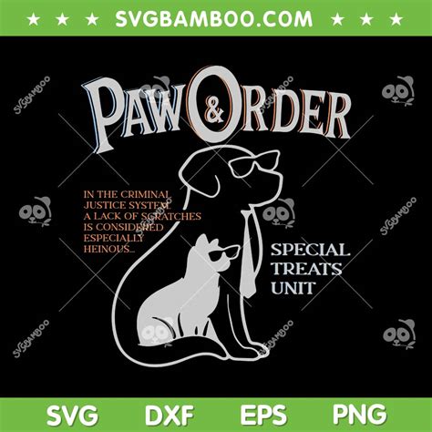 Paw And Order Special Treats Unit Svg
