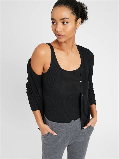 Petite Sweater Tank With Silk Banana Republic