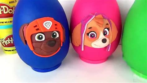 Discovering 6 Paw Patrol Play Doh Surprise Eggs Video Dailymotion