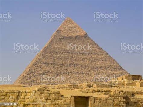 Funerary Temple And Pyramid Of Khafre Egypt Stock Photo Download