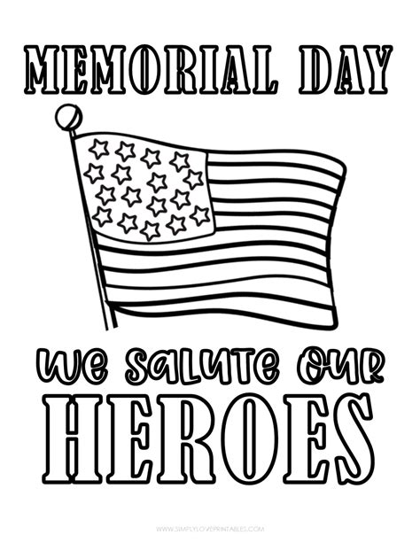 Free Memorial Day Coloring Pages Simply Love Printables