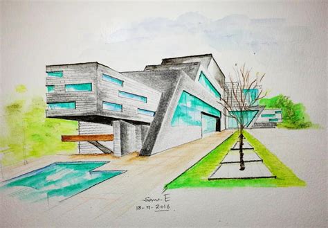 One Point Perspective Watercolor