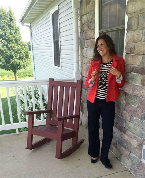 what i wore real mom style red blazer stripes and trousers