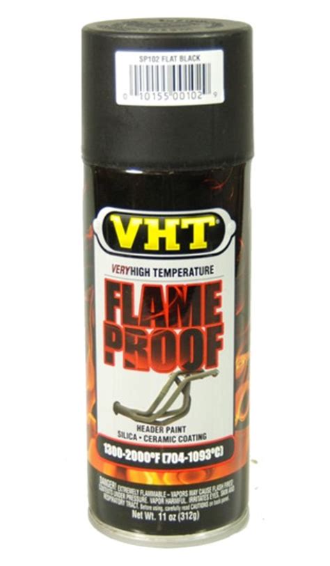 Vht Sp102 Flat Black Flameproof Hi Heat Paint Coating Header Spray Paint