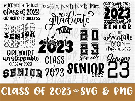 Graduation 2023 Svg Bundle 10 Designs Senior 2023 Svg Class Of 2023