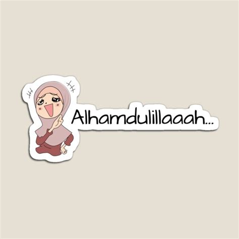 Magnet Alhamdulillah bande dessinée hijabi hijab mignon
