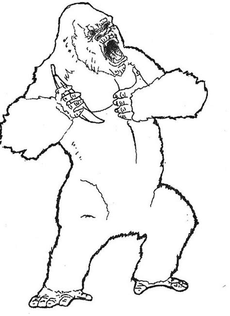 Also, you can download any images for free. King Kong Tap His Chest Repeatedly Coloring Pages | King ...