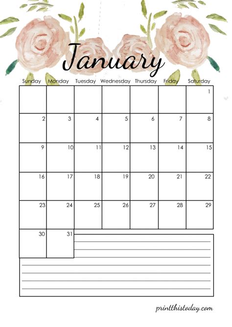 Cute Printable Calendar 2022 6 Templates Floral February 2022