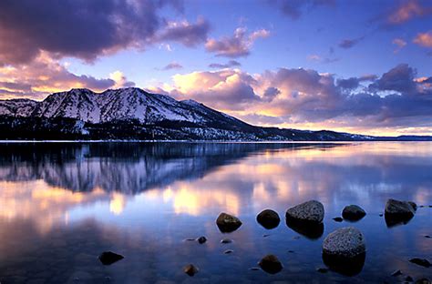 Winter Sunset Over Lake Tahoe Ca Justin Bailie Photography