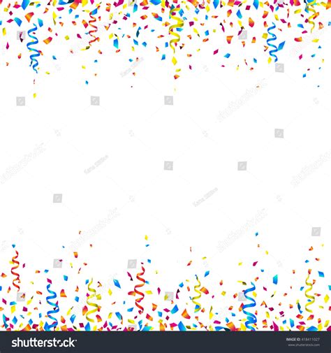 Celebration Background Colorful Confetti Party Ribbons Stock Vector
