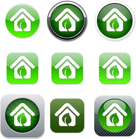 Green Home App Icons — Stock Vector © Boroboro 6156676