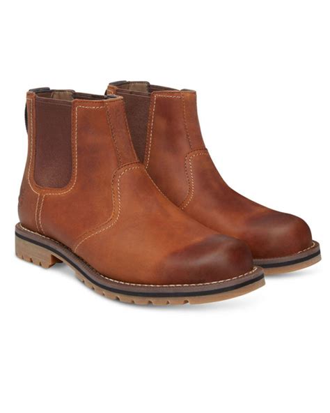 The chelsea boot is a mainstay of the stylish, modern man's wardrobe. Timberland Larchmont Chelsea Boot (brown) | Extra Tall Mens Clothing