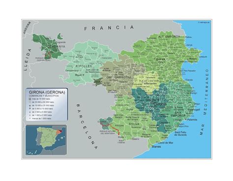 Mapa Girona Por Municipios Mapas De Provincias De España Grandes De Pared