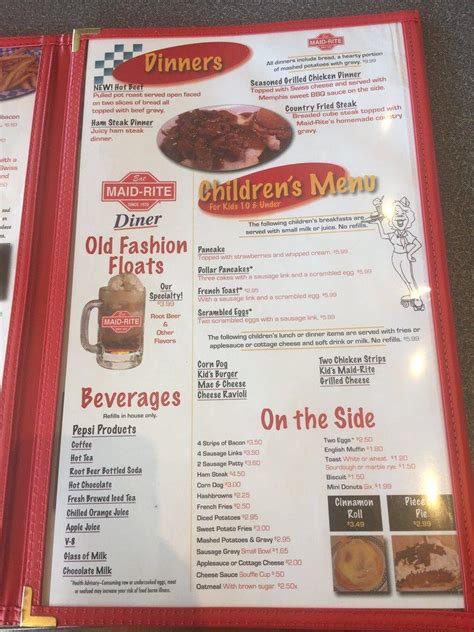 Menu At Maid Rite Restaurant East Moline