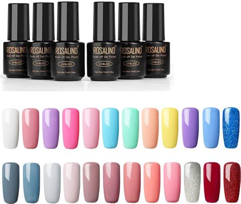rosalind gel nail polish kit 24 colors semi permanent varnish set soak off uv led nail gel